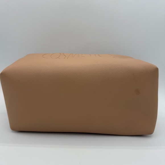 Rae Dunn Cosmetics Travel Bag Makeup Pouch Toiletry Organizer Tan Beige - Picture 9 of 11